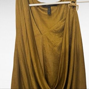 BCBGMAXAZRIA Gold Mini Wrap Dress